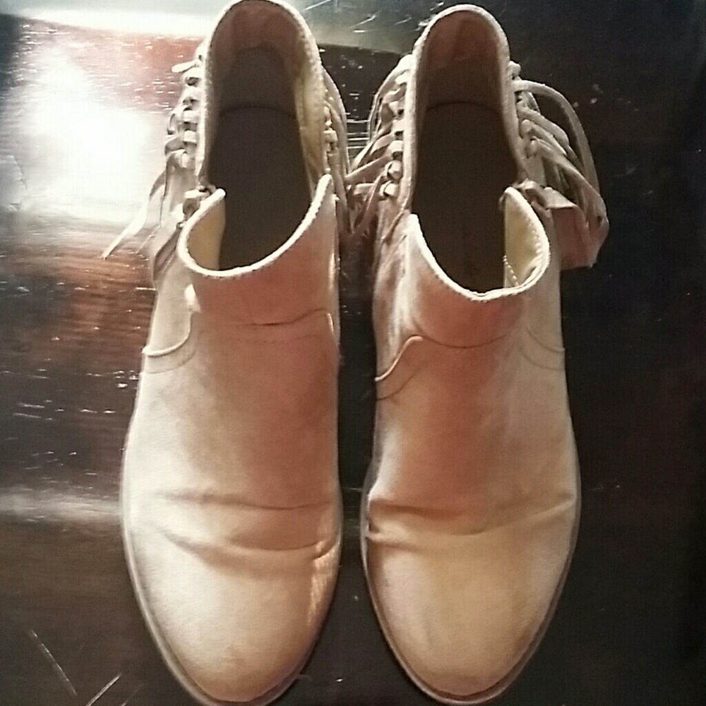 Tan suede booties